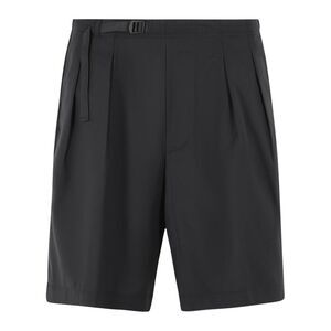 Seven Gauge 'Tropical' Black Virgin Wool Bermuda Shorts Men